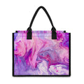 Purple Liquid Marble Print Canvas Tote Bag