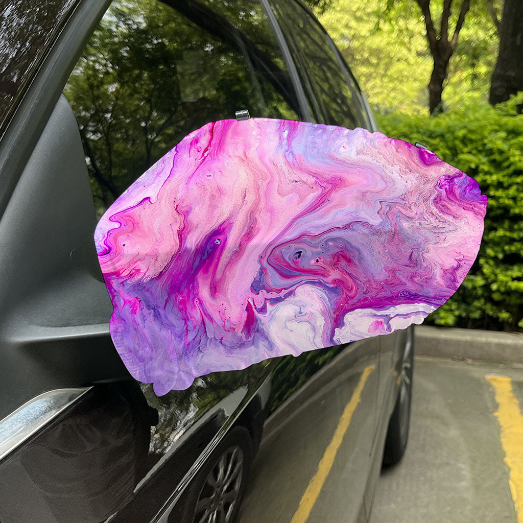 Purple Liquid Marble Print Car Side Mirror Covers