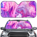 Purple Liquid Marble Print Car Windshield Sun Shade
