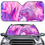 Purple Liquid Marble Print Car Windshield Sun Shade