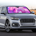 Purple Liquid Marble Print Car Windshield Sun Shade