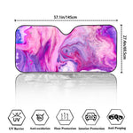 Purple Liquid Marble Print Car Windshield Sun Shade