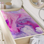 Purple Liquid Marble Print Changing Pad Cover
