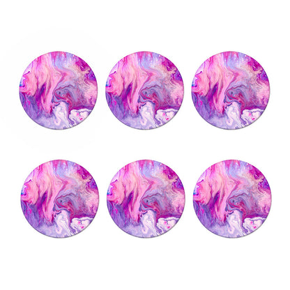 Purple Liquid Marble Print Coaster Set