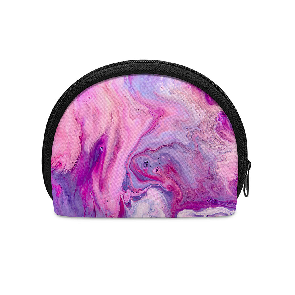 Purple Liquid Marble Print Coin Purse