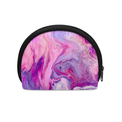 Purple Liquid Marble Print Coin Purse