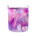 Purple Liquid Marble Print Collapsible Laundry Basket