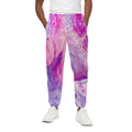 Purple Liquid Marble Print Cotton Sweatpants