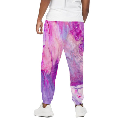 Purple Liquid Marble Print Cotton Pants