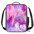 Purple Liquid Marble Print Crossbody Lunch Bag