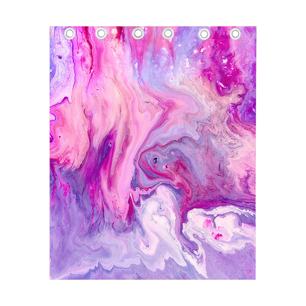 Purple Liquid Marble Print Curtain