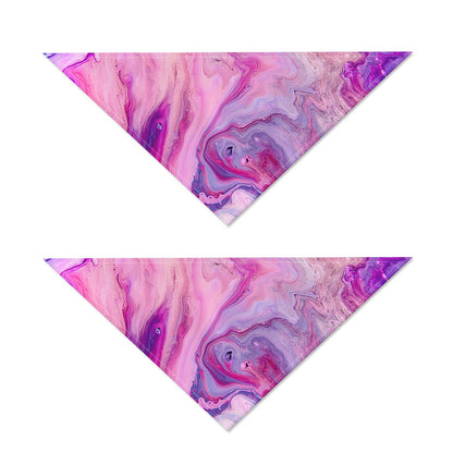 Purple Liquid Marble Print Dog Bandana