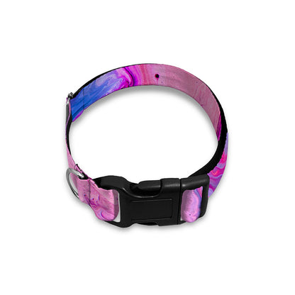 Purple Liquid Marble Print Dog Collar