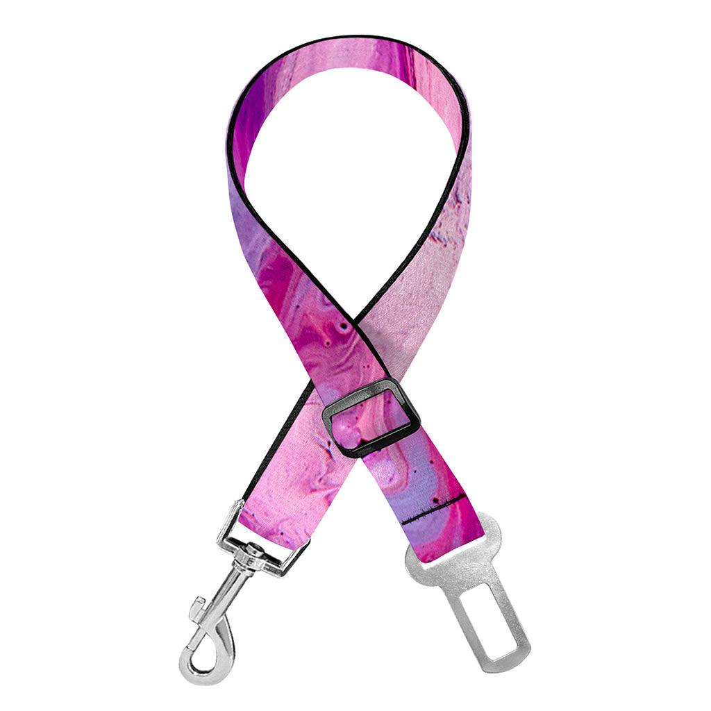 Purple Liquid Marble Print Dog Seat Belt