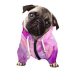 Purple Liquid Marble Print Dog Zip Up Hoodie