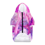 Purple Liquid Marble Print Dog Zip Up Hoodie