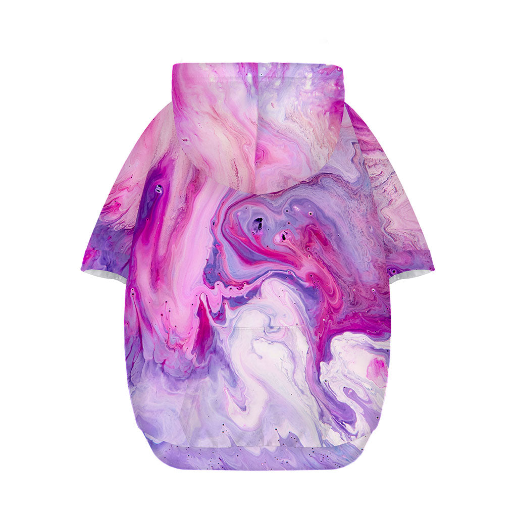 Purple Liquid Marble Print Dog Zip Up Hoodie