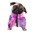 Purple Liquid Marble Print Dog Zip Up Jacket