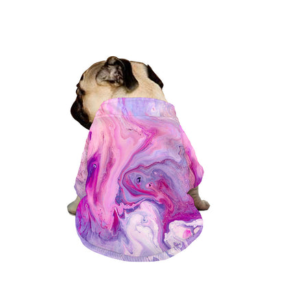 Purple Liquid Marble Print Dog Zip Up Jacket