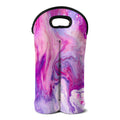 Purple Liquid Marble Print Double Neoprene Wine Tote