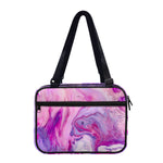 Purple Liquid Marble Print Double Strap Bible Bag