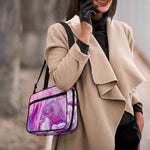 Purple Liquid Marble Print Double Strap Bible Bag