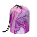 Purple Liquid Marble Print Drawstring Makeup Bag