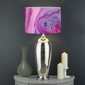 Purple Liquid Marble Print Drum Lamp Shade