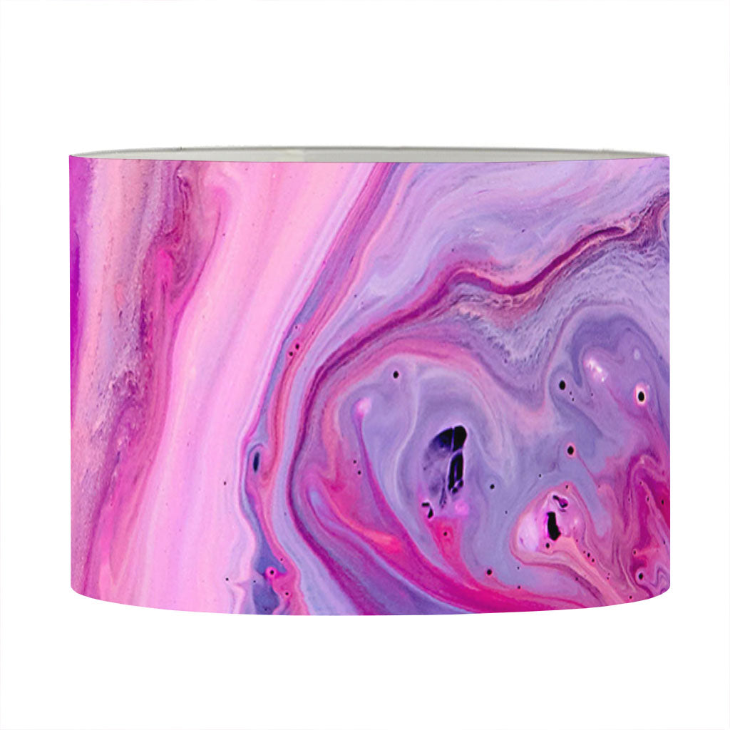 Purple Liquid Marble Print Drum Lamp Shade