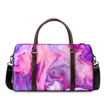 Purple Liquid Marble Print Duffle Bag