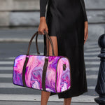 Purple Liquid Marble Print Duffle Bag