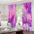 Purple Liquid Marble Print Extra Wide Grommet Curtains