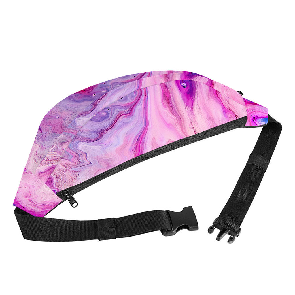 Purple Liquid Marble Print Fanny Pack