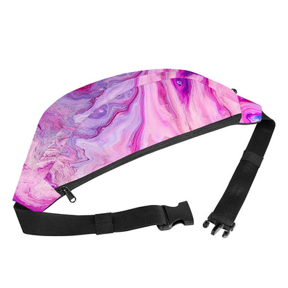Purple Liquid Marble Print Fanny Pack