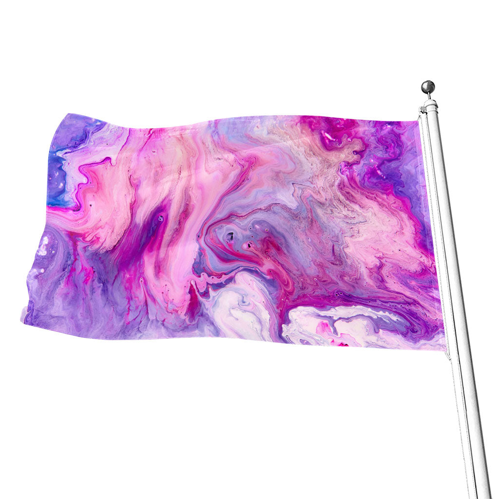Purple Liquid Marble Print Flag