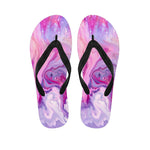 Purple Liquid Marble Print Flip Flops