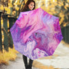 Purple Liquid Marble Print Foldable Umbrella