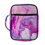 Purple Liquid Marble Print Front Pocket Bible Bag