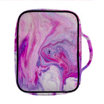 Purple Liquid Marble Print Front Pocket Bible Bag