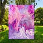Purple Liquid Marble Print Garden Flag