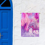 Purple Liquid Marble Print Garden Flag