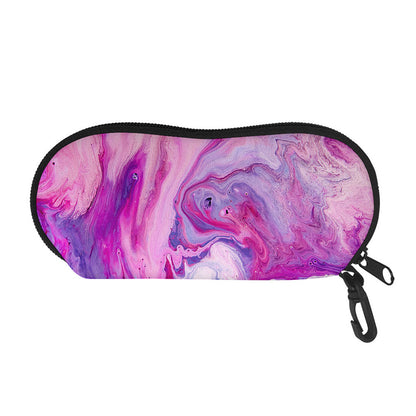 Purple Liquid Marble Print Glasses Case