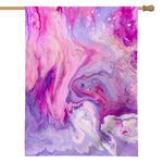 Purple Liquid Marble Print House Flag