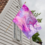 Purple Liquid Marble Print House Flag