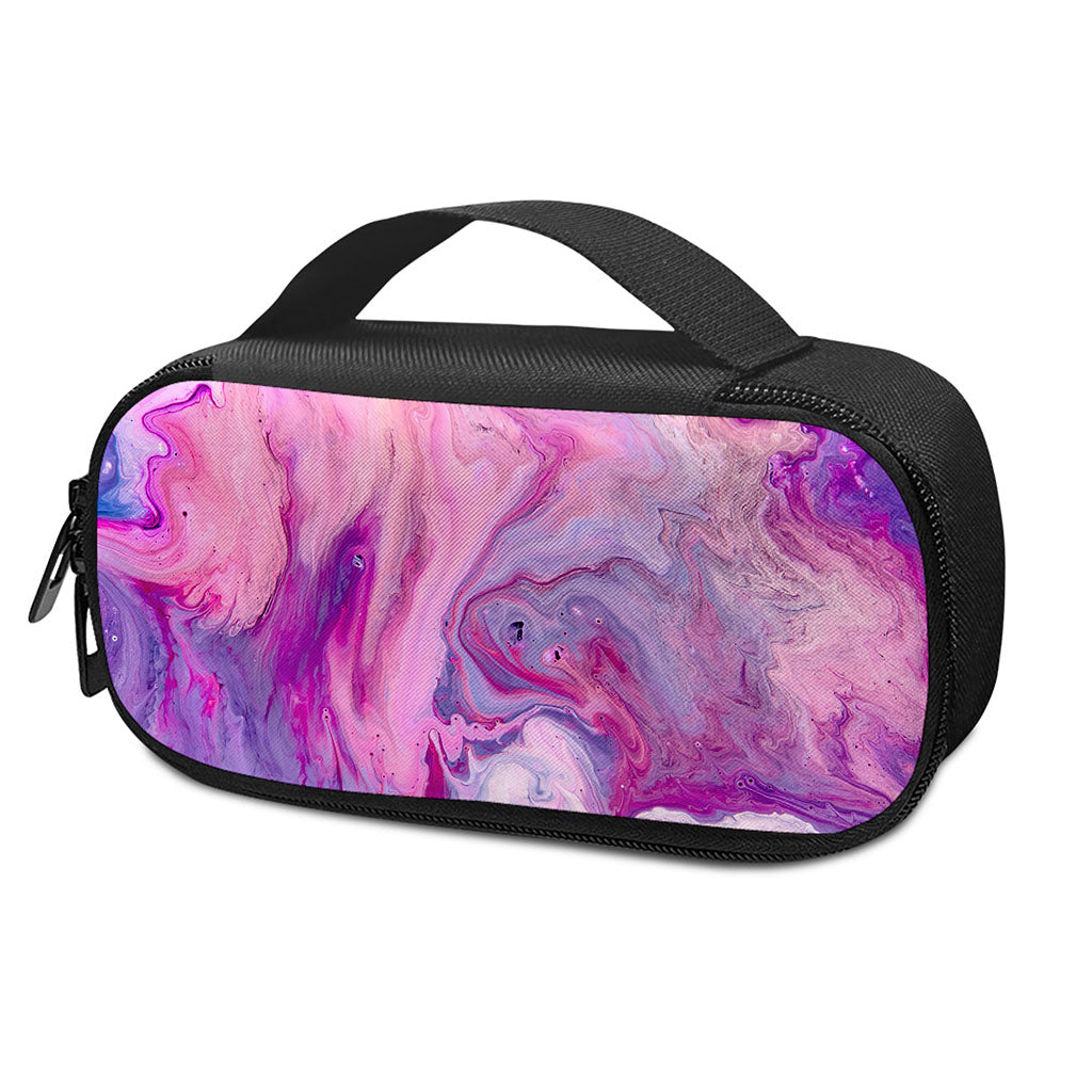 Purple Liquid Marble Print Insulin Cooler Travel Case