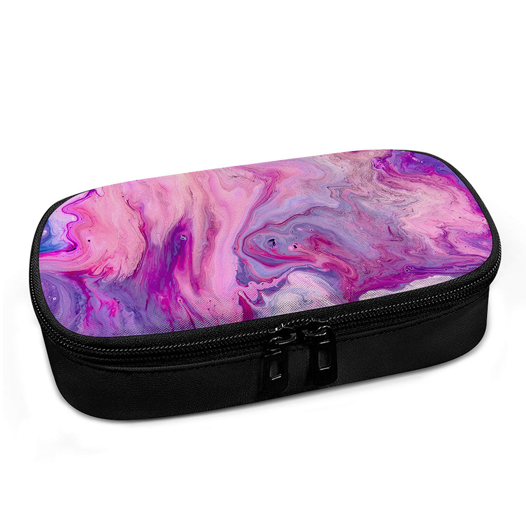 Purple Liquid Marble Print Insulin Cooler Travel Case