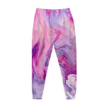 Purple Liquid Marble Print Jogger Pants