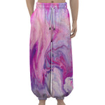 Purple Liquid Marble Print Lantern Pants