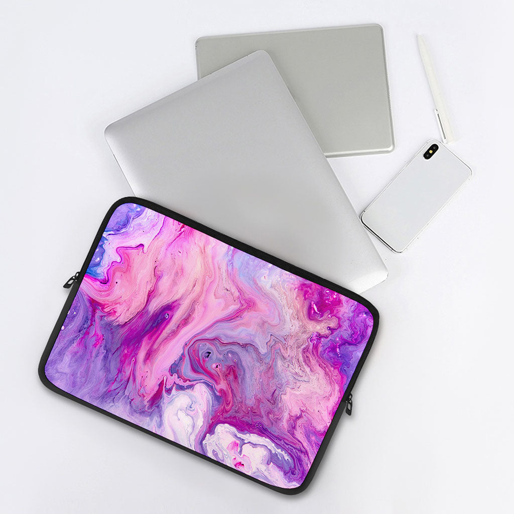 Purple Liquid Marble Print Laptop Sleeve
