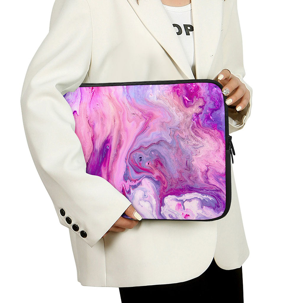 Purple Liquid Marble Print Laptop Sleeve